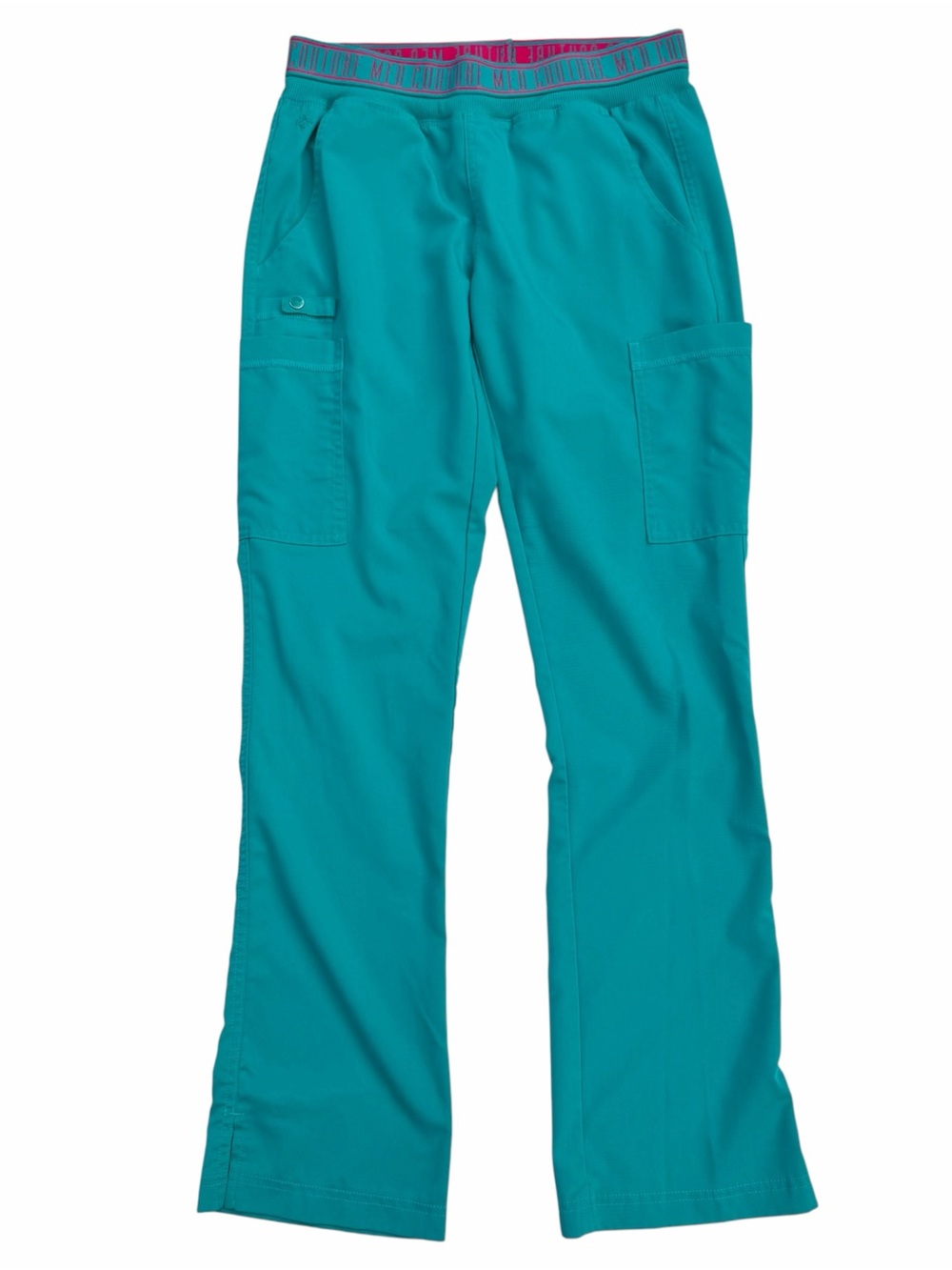 Med Couture Women Yoga 2 Pocket Scrub Pant Bottoms - Teal - XS